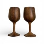 Hakiki Ceviz Ağacı Kadeh - 2'li Set