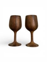 Hakiki Ceviz Ağacı Kadeh - 2'li Set